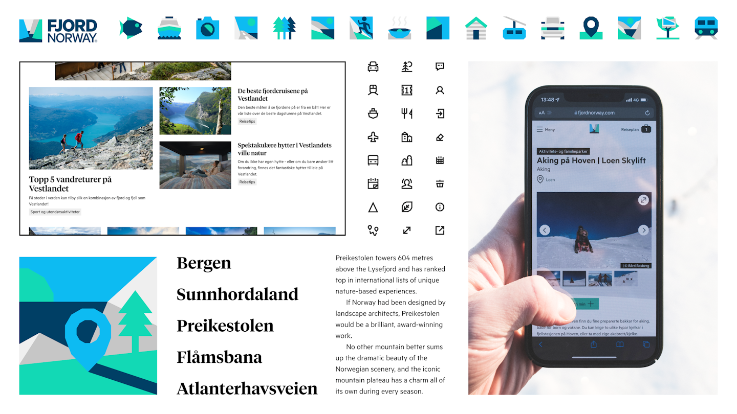 Foto av FjordNorway i bruk på telefonen